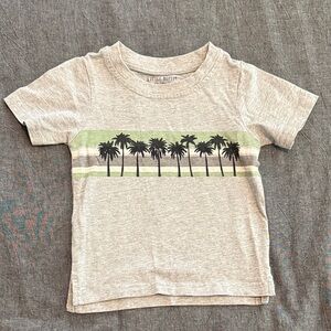 Little Bipsy Palm Tree Stripe Kids Tee - Gray and Green